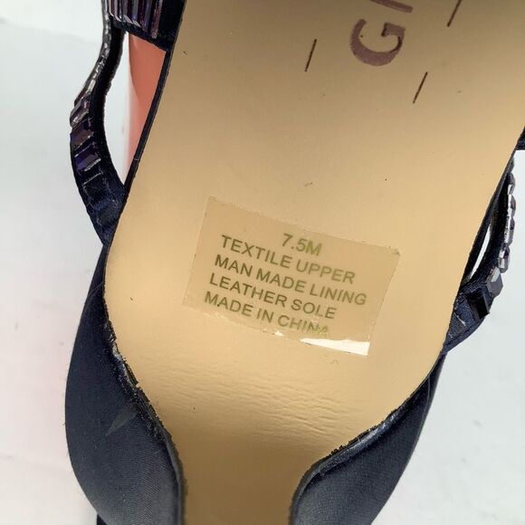 Gianni Bini Crystal Navy Blue Rhinestone Sandal Heels Women's Shoes Sz 7.5 - Picture 10 of 11